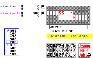 Glücksrad ST atari screenshot